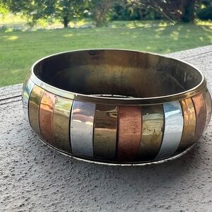 Vintage Solid Brass Bangle Bracelet.